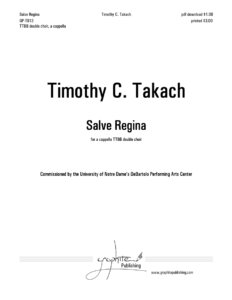 Score Cover Salve Regina Timothy C. Takach